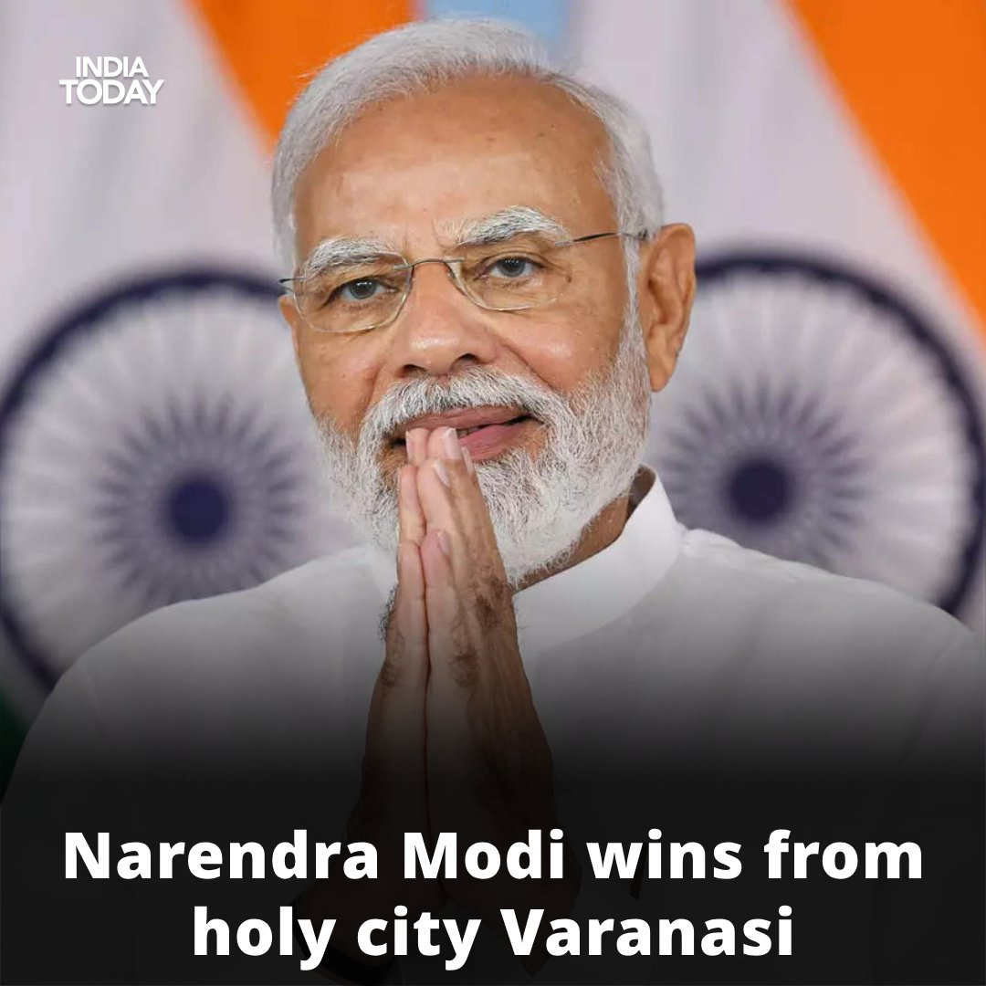 #ResultsonIndiaToday | PM <a href="/narendramodi/">Narendra Modi</a> wins from holy city #Varanasi