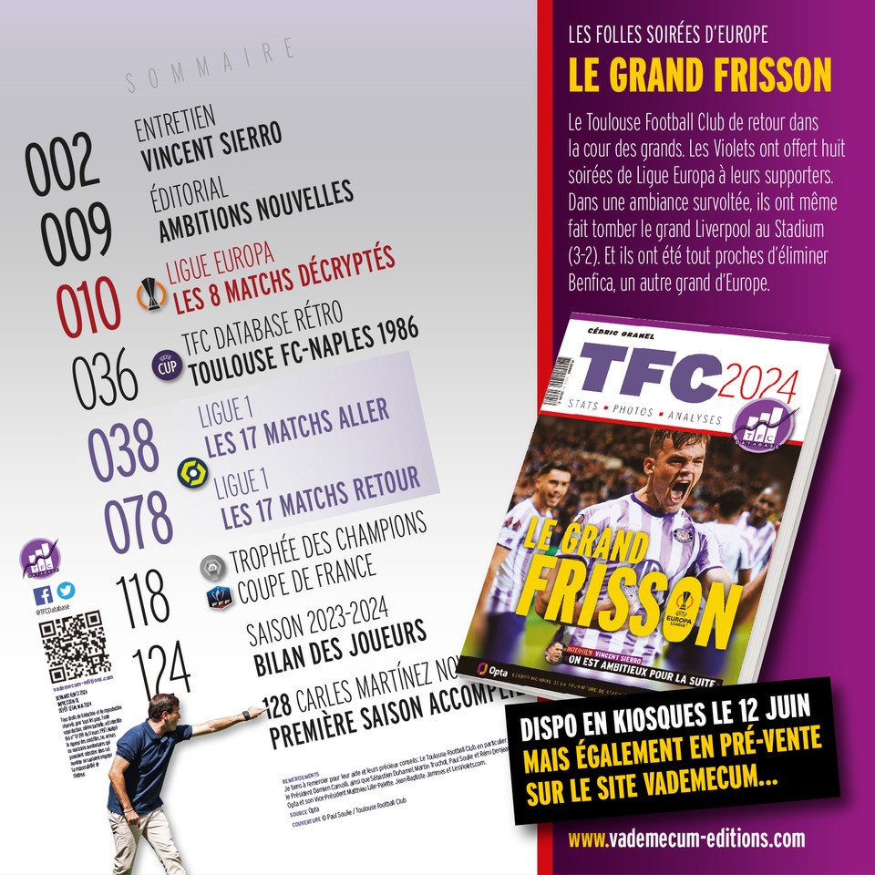 🚨Dès la semaine prochaine, vous pourrez retrouver votre livre 𝐓𝐅𝐂 𝟐𝟎𝟐𝟒 : 𝐋𝐞 𝐆𝐫𝐚𝐧𝐝 𝐅𝐫𝐢𝐬𝐬𝐨𝐧 dans les kiosques toulousains !

Mais vous pouvez aussi le commander dès à présent ici👇

vademecum-editions.com/produit/tfc-20…