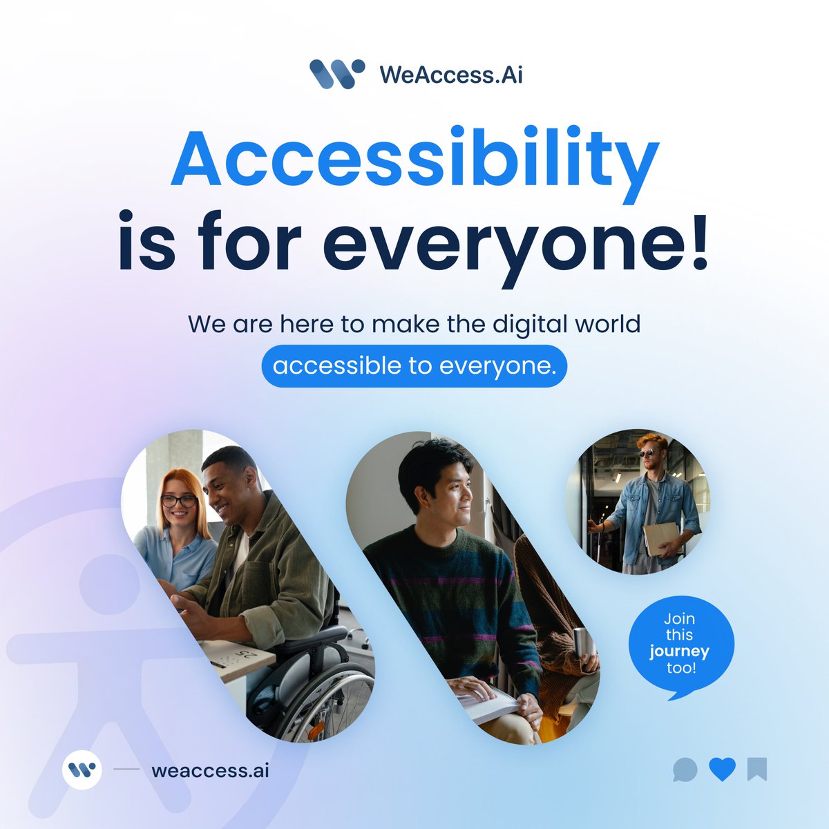 weaccessai's tweet photo. Accessibility for everyone is important! We strive to ensure that everyone can take part in the digital world. Join this important journey and let's take steps for a more inclusive digital world.

#weaccess #AccessForAll #ai #digitalaccessibility  #accessibilityforeveryone https://t.co/qxfS5hYF4D