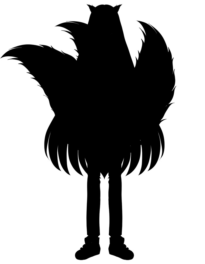 Mostly hair and tails. 🦊✨

I could tie up my hair and lower my tails but I prefer to keep them out. 😁