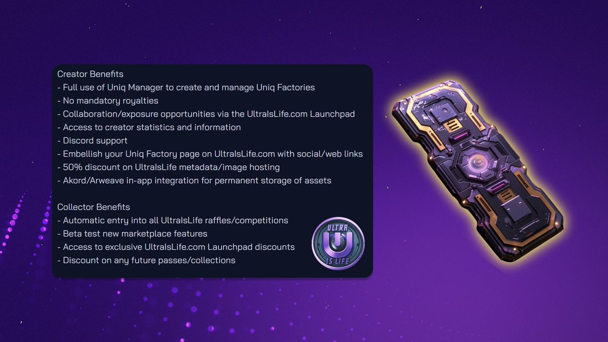 Ultra_io's tweet photo. 🔧 Best Utility: Ultraislife Access Key 🔧

The @_UltraIsLife Access Key stands out with its wide-ranging utility, offering holders exclusive perks, early access, and more!

🔗 https://t.co/kGgZLjGUUF

Congratulations on a well-deserved win! 2,500 $UOS is all yours! 💰 https://t.co/t1OZsgDkty