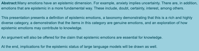 Today (4/6) at 4pm UK time, <a href="/SussexCOGS/">Sussex COGS</a> seminar: Jesse Prinz on Epistemic Emotions. 
On campus: Pevensey 1 A6
Online: Zoom ID: 933 2605 6070, Passcode: 308004