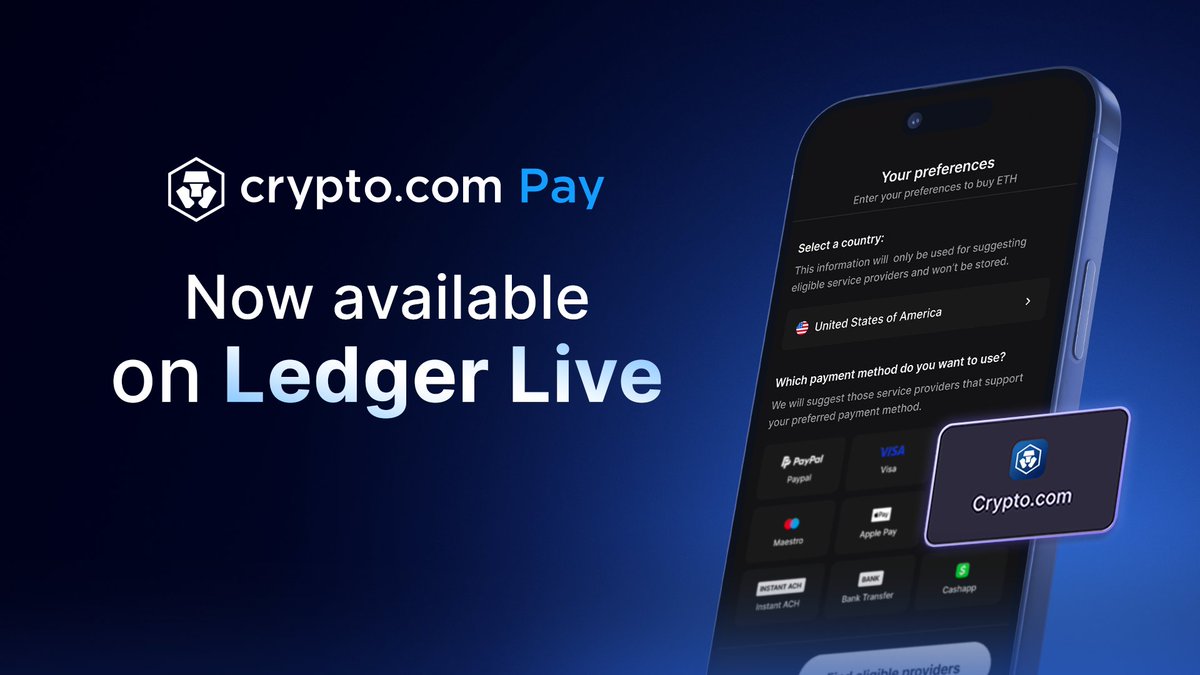 https://t.co/hcDm4vdJaJ Pay on-ramp service is now on Ledger Live 🥳  @Ledger Live users can purchase over 300 cryptocurrencies using  https://t.co/hcDm4vdJaJ Pay right from the Ledger Live app seamlessly. This  feature is progressively