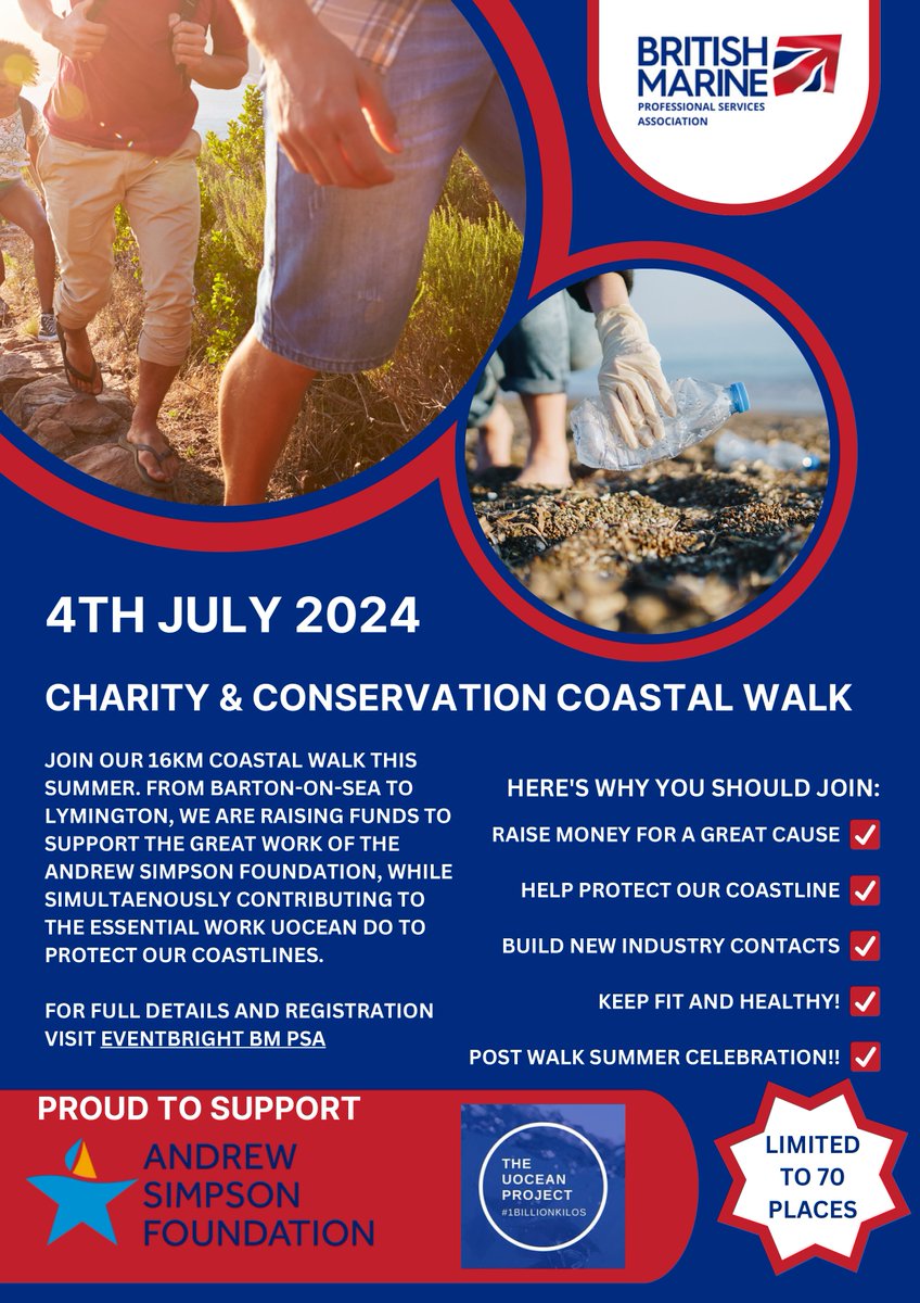 Don’t forget to sign-up to the coastal walk on July 4th 2024, organised by <a href="/britishmarine/">British Marine</a>, in support of the Andrew Simpson Foundation and UOEAN, along the incredible Lymington coastline.

Sign up ➡️eventbrite.co.uk/e/charity-cons…
JustGiving ➡️justgiving.com/campaign/coast…

#sailonbart