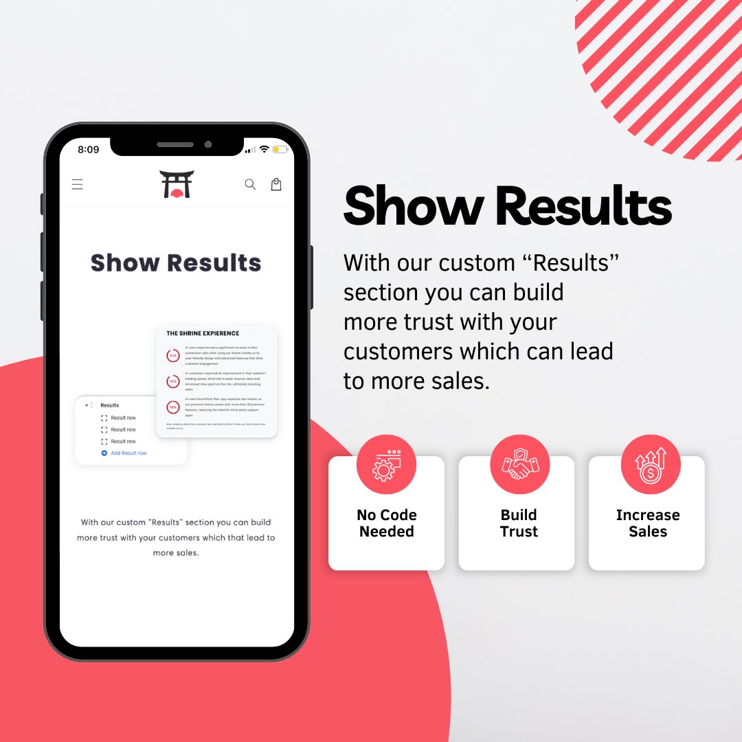 Showing results is proven to be one of the most effective ways to build trust with store visitors and increase sales⛩️