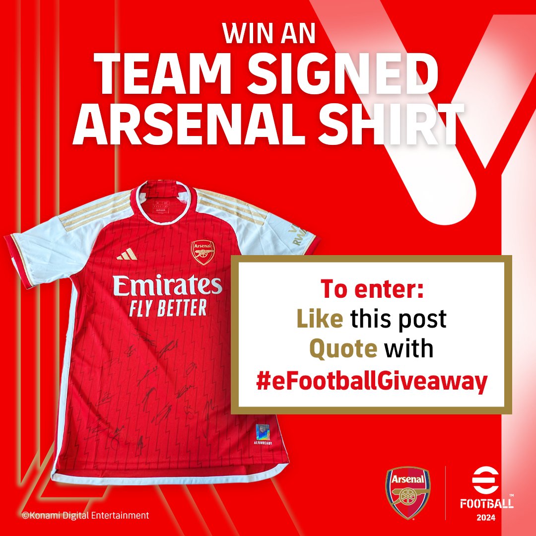 play_eFootball's tweet image. London&apos;s calling! 🏴󠁧󠁢󠁥󠁮󠁧󠁿

Week 4 of our Summer of Giveaways is here and we&apos;re dropping a big one 👕
This team signed @Arsenal is up for grabs, and all you need to do is:
❤️ Like this post
♻️ QRT with #eFootballGiveaway 
➕ Be following us on X