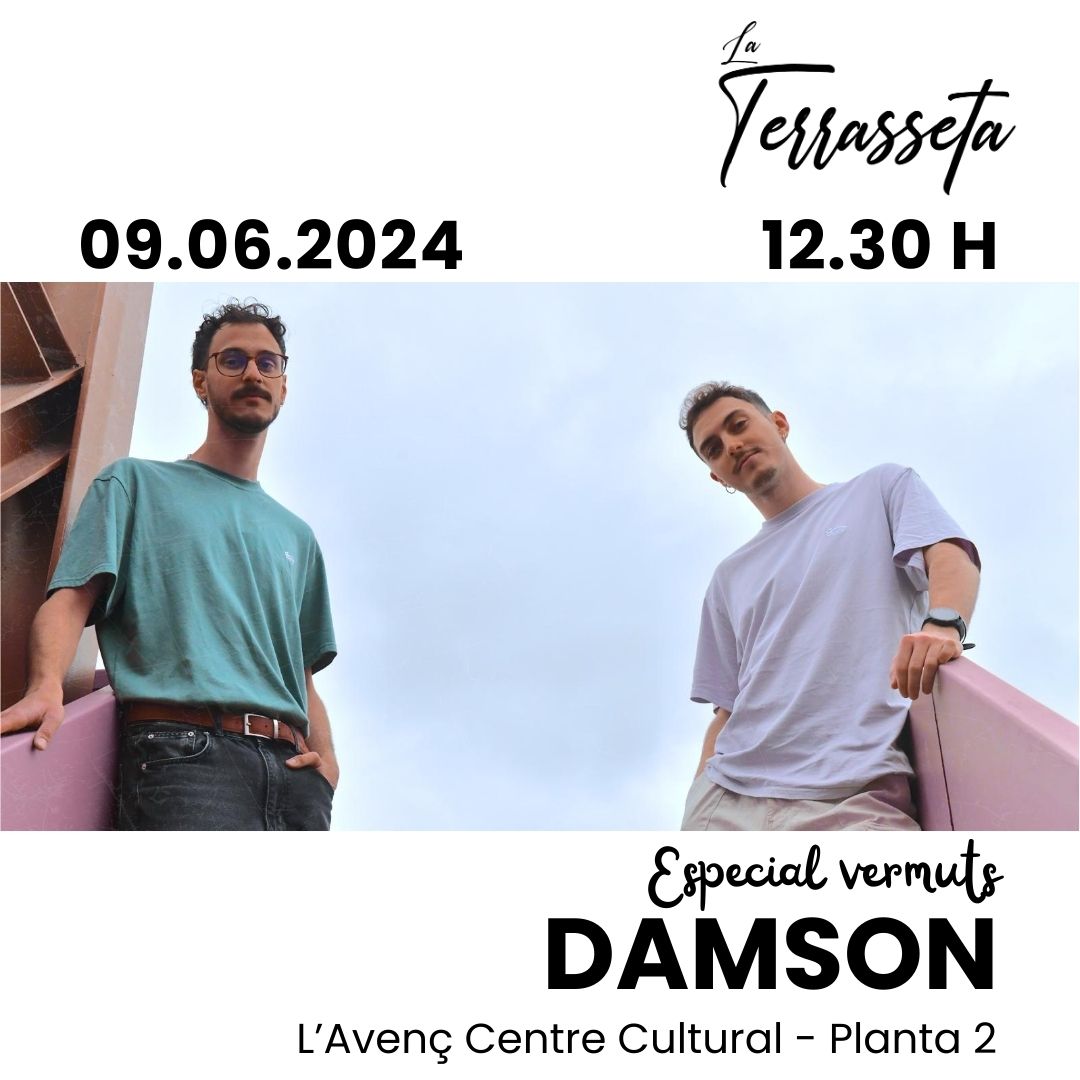 Aquest diumenge últim vermut a la Terrasseta amb els DAMSON. Entrades amb consumició a: entrapolis.com/entrades/damso… 
#esplugues #espluguesdellobregat #avencesplugues #concerts #musicaenviu