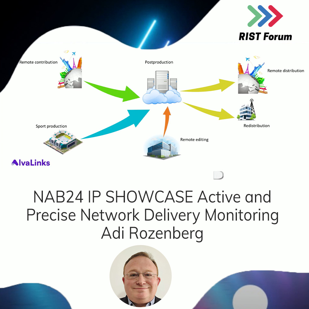 RISTForum's tweet image. 🌱🎥 Active and Precise Network Delivery Monitoring 🎥🌱

By RIST member Adi Rozenberg, Alvalinks.

Uploaded by @AIMSAlliance for its @NABshow #IPSHOWCASE

Watch it here: youtu.be/8XQy2WSb5NM
#VideoOverIP #NetworkMonitoring #IPMediaSolutions #Alvalinks