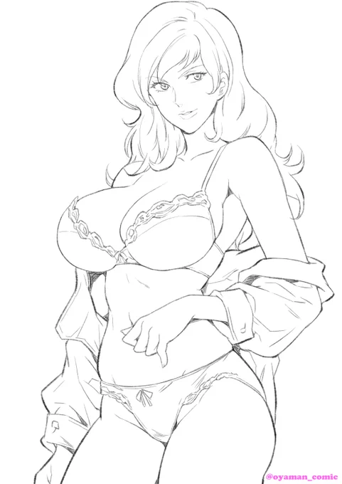 峰不二子描きました!増山江威子さんのご冥福をお祈りいたします。 