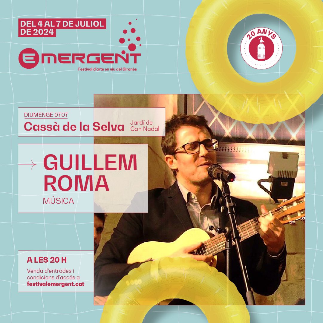 El Guillem té la capacitat de convertir lo quotidià en extraordinari i és capaç d’unir en un mateix concepte i de manera orgànica l’elegància, la reflexió, la festa i la celebració

📅 7 de juliol, 20h
📍 Jardí de Can Nadal, Cassà de la Selva

👉🏾 festivalemergent.cat