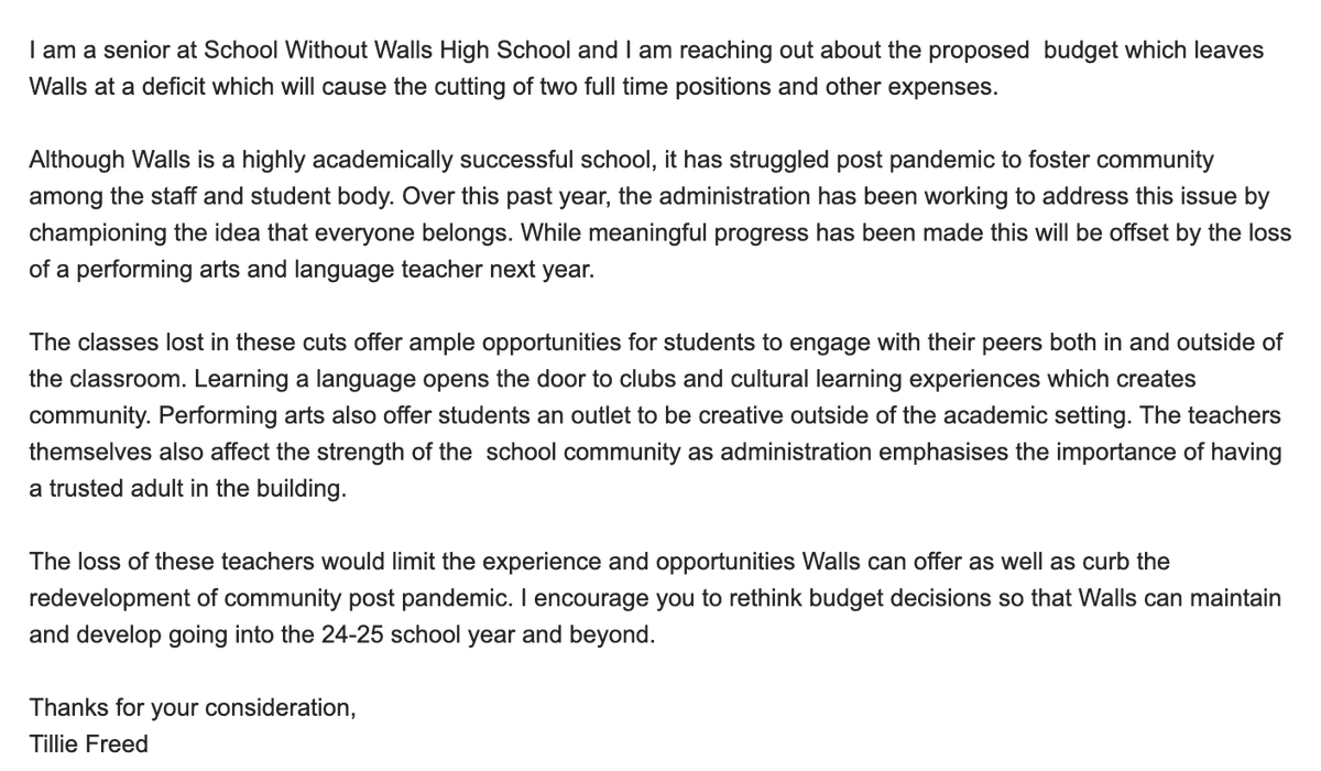 School Without Walls (@swwhsa) on Twitter photo SWWHS students have a lot to say: #Ward2 students Hugo and Sonia, #Ward6 student Tillie ask <a href="/ChmnMendelson/">Phil Mendelson</a> <a href="/cmbrookepinto/">Councilmember Brooke Pinto</a> <a href="/charlesallen/">Charles Allen</a> <a href="/CMLewisGeorgeW4/">CM Janeese Lewis George</a> and <a href="/councilofdc/">Council of DC</a> to restore the theatre arts and Chinese language positions in SY25. Please help #saveourteachers. SWWHS students have a lot to say: #Ward2 students Hugo and Sonia, #Ward6 student Tillie ask <a href="/ChmnMendelson/">Phil Mendelson</a> <a href="/cmbrookepinto/">Councilmember Brooke Pinto</a> <a href="/charlesallen/">Charles Allen</a> <a href="/CMLewisGeorgeW4/">CM Janeese Lewis George</a> and <a href="/councilofdc/">Council of DC</a> to restore the theatre arts and Chinese language positions in SY25. Please help #saveourteachers.