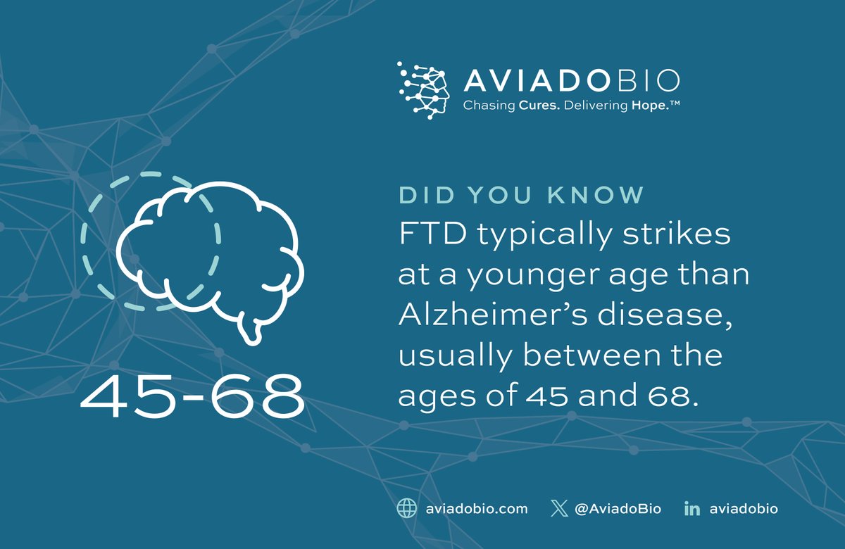 AviadoBio's tweet photo. June is Alzheimer’s and #BrainAwarenessMonth 🧠!

At #AviadoBio we're working on translating science and precision delivery into potential medicines for people with #FTD and #ALS.

Learn more about brain health and cognitive decline risk factors: https://t.co/w2rhUX5sDV https://t.co/qlVWd2EDkh
