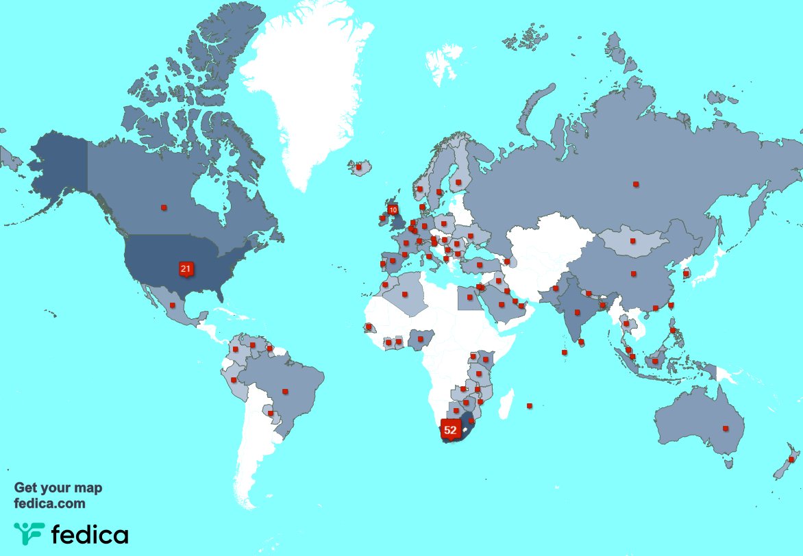 I have 1 new followers from Türkiye 🇹🇷, and more last week. See fedica.com/!Wilddog_ZA