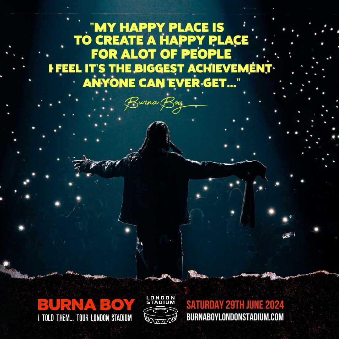 Odogwu Burnaboy is creating a happy place on 29th June 2024 London stand up 🔥🎉