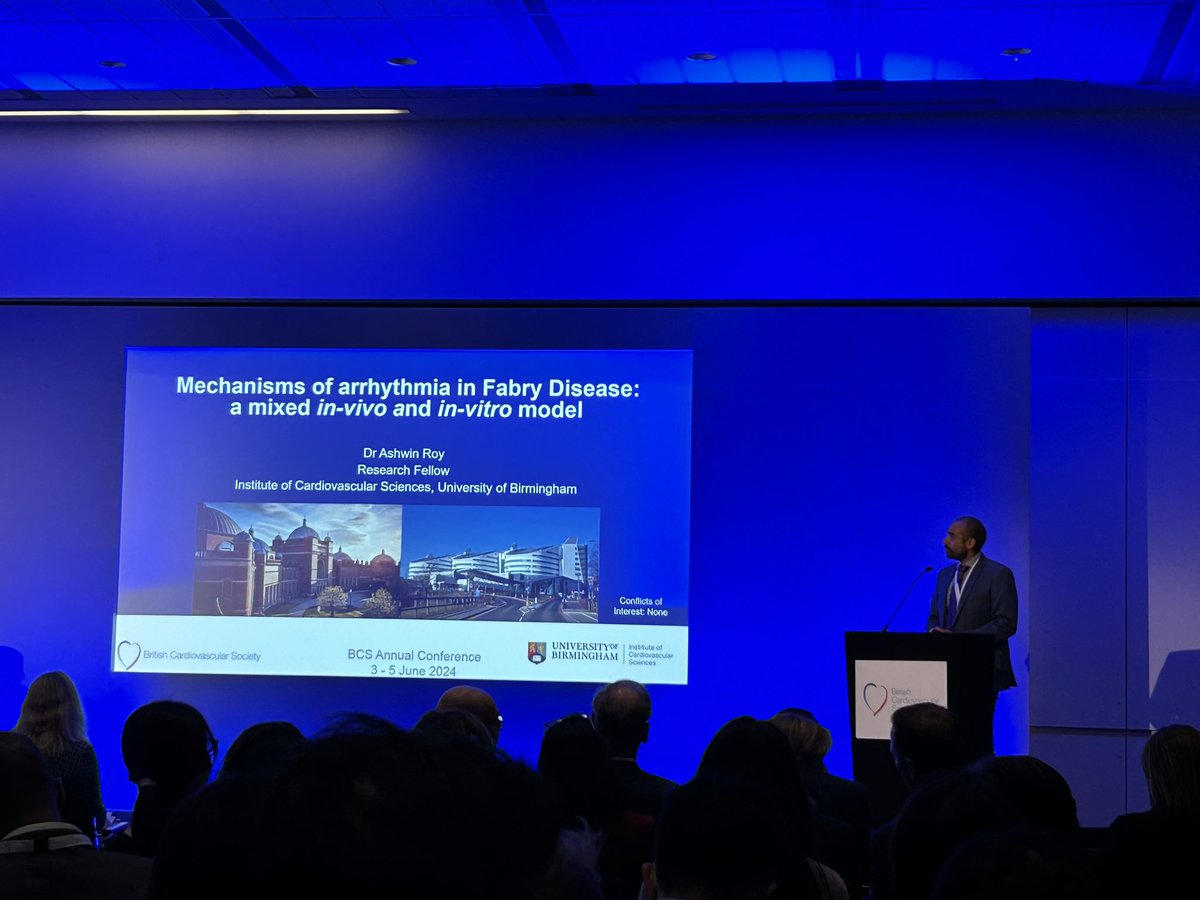 Full house for our very own @ashwinroy90 presentation in the  BCS/BAS/BSCR/BHF young investigator award session at the #BCS2024

@TheBHF @BcsPresident  @ICVS_UoB