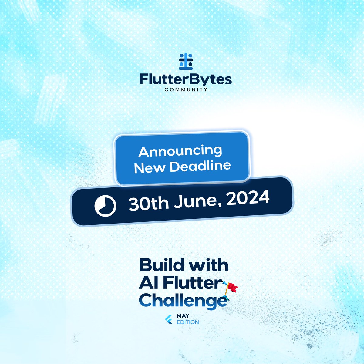 flutterbytes_c's tweet image. Hii #Flutter developers 

We now have more time to build 😊 The deadline for the #BuildWithAI Challenge has been extended to June 30th. ️

Start crafting those innovative AI-powered apps with Gemini or Vertex AI!

#Flutter #AI #GenerativeAI