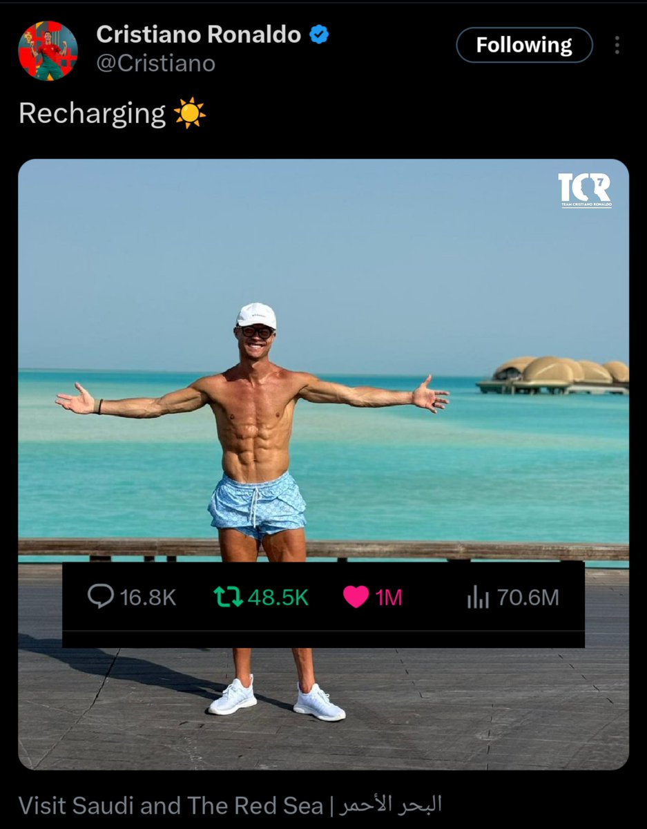 TeamCRonaldo's tweet photo. Cristiano Ronaldo's recent post on X has crossed 1 Million likes.. more than Kylian Mbappe's Comunicado Official on the same day. 🤯 https://t.co/lVELjiWOse