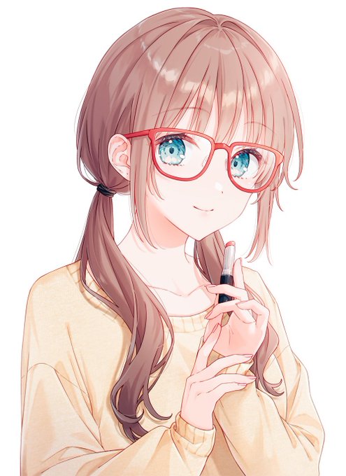 「closed mouth red-framed eyewear」 illustration images(Latest)