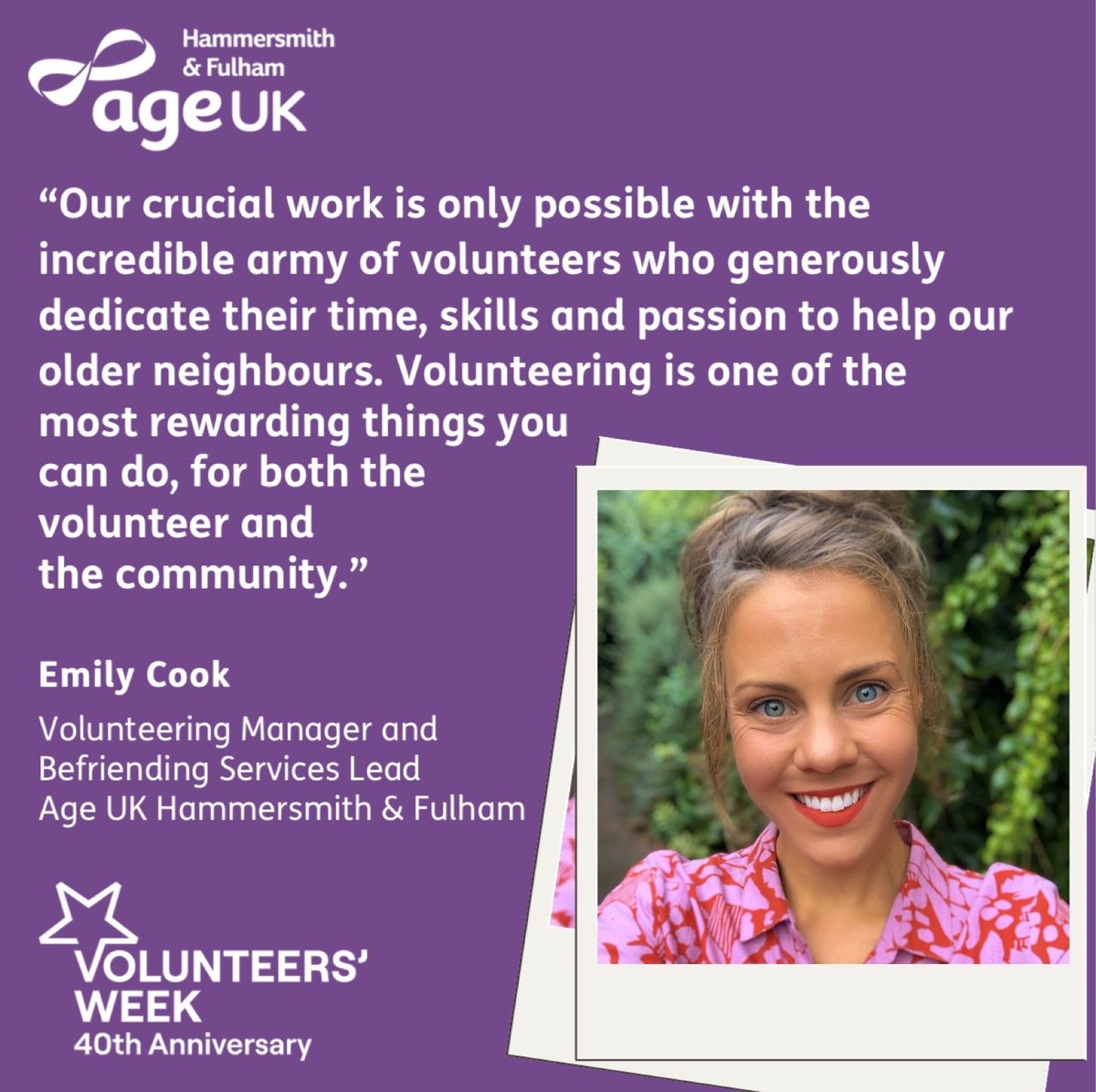 Our volunteers are the BEST! ♥️🙌

Our team of more than 200 passionate volunteers support us in our mission to prevent isolation and loneliness and make getting older the best it can be 🌎♥️

We appreciate you more than words can say!

#VolunteersWeek #ThankYou #CommunityHeroes