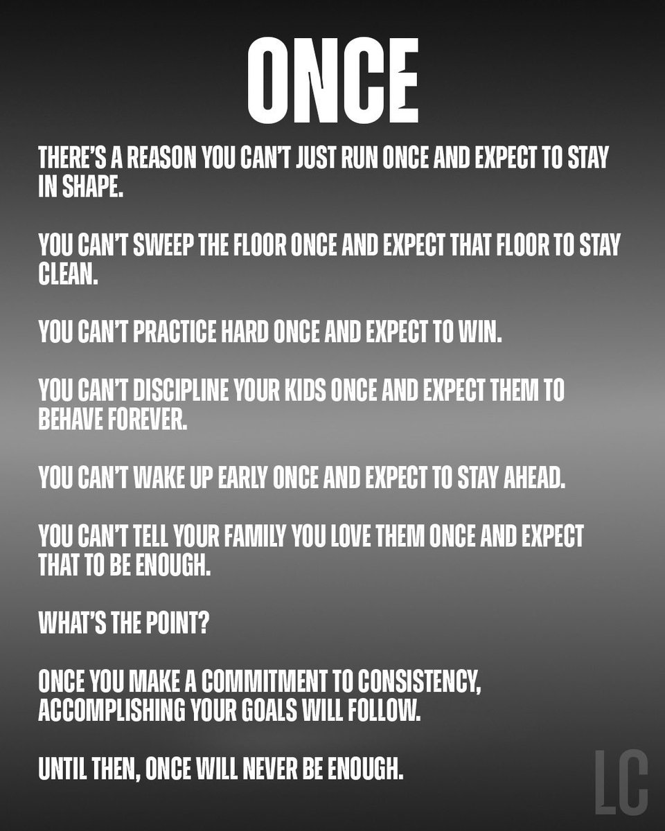 Once will never be enough.