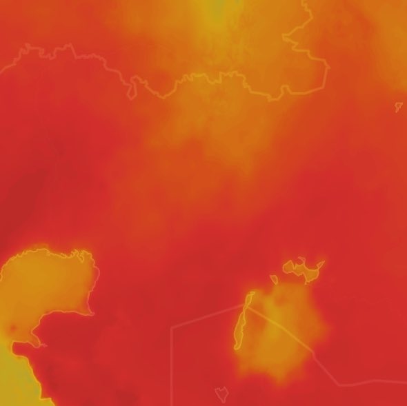 shopaaria's tweet photo. our orange dress is literally matching the heat levels on the weather app https://t.co/vsKR67mPVa