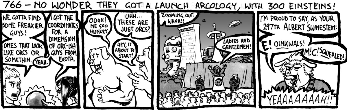 Irritabilitybot's tweet image. 766 - No Wonder They Got A Launch Arcology, With 300 Einsteins!