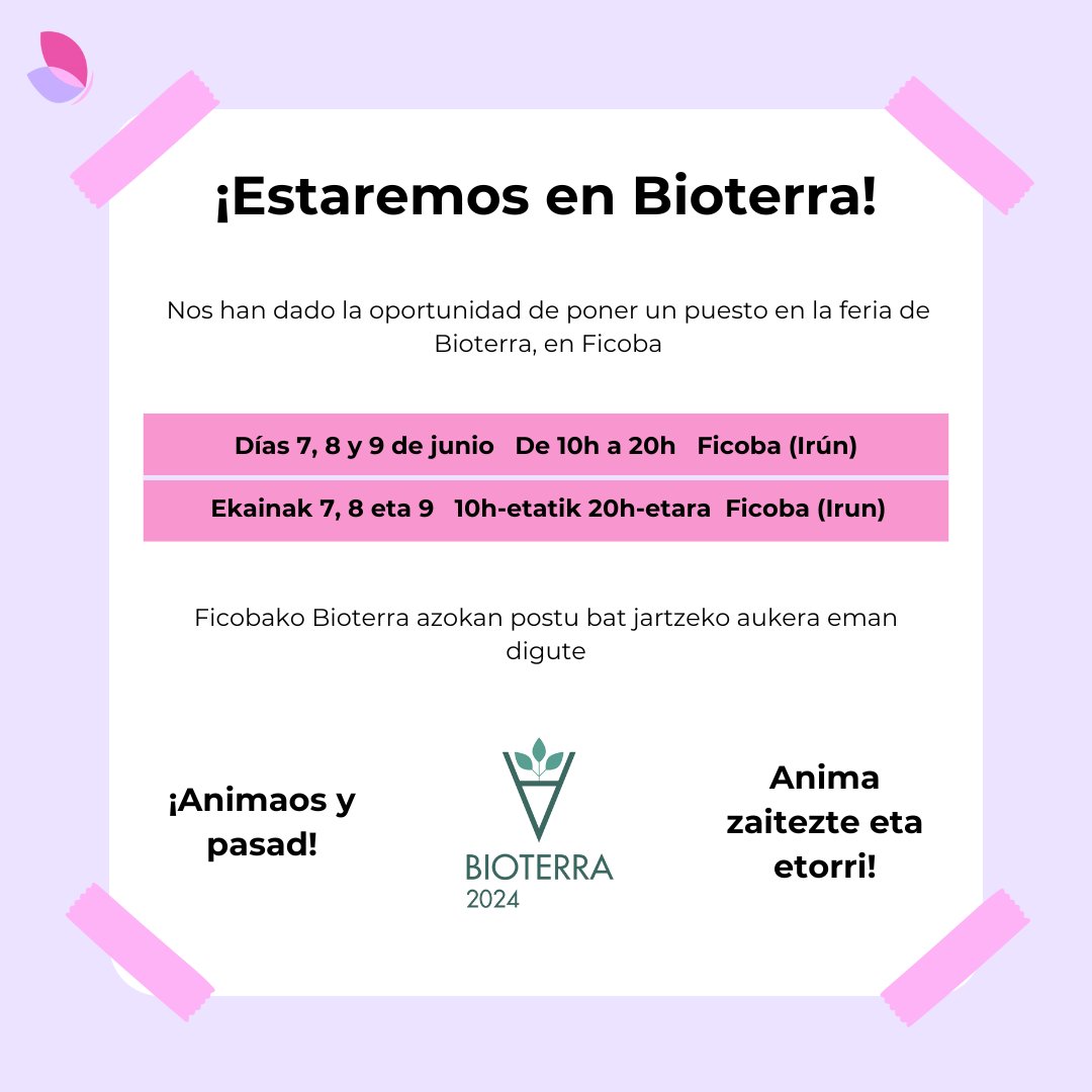 Bizi Bide #Bioterra2024 -n egongo da!

#encefalomielitismialgica #sindromedefatigacronica #fibromialgia #electrohipersensibilidad #sensibilidadquimicamultiple