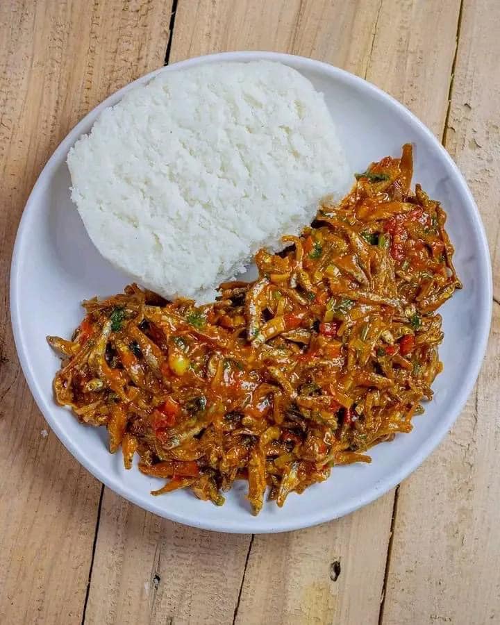 Ugali and Dagaa Dish