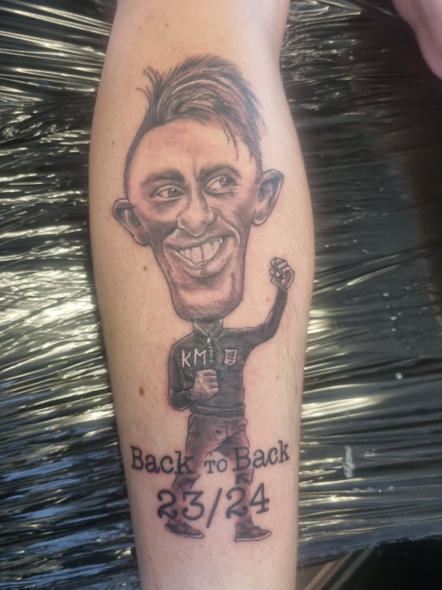 Said after League 1 promotion that if we went up again I'd get more ink, and today was the day 💉 

Many thanks to Terry Dunnett Caricatures in Perth WA for the permission to use his work 🇦🇺 

And thanks to JJ at Twisted Monkey Studios in Ipswich for the work  🤝 

#ITFC