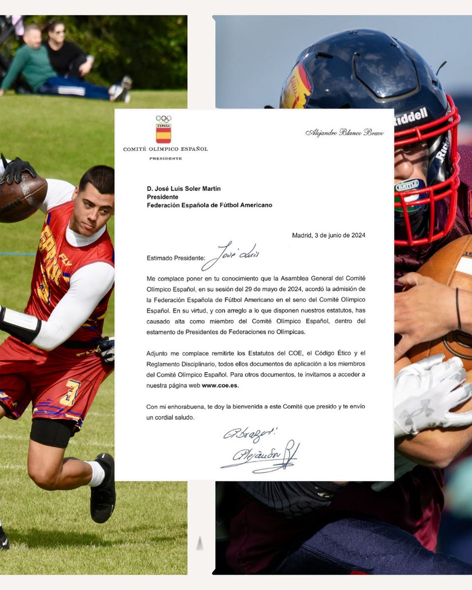 🚨🚨 ¡¡FEFA🏈, NUEVO MIEMBRO DEL COMITÉ OLÍMPICO ESPAÑOL!! 🚨🚨
💯 ¡¡La Asamblea General del <a href="/COE_es/">Comité Olímpico Español</a>, en la sesión celebrada el pasado 29 de mayo, acordó la admisión de <a href="/FEFA_Spain/">FEFA</a>!!
👇
fefa.es/fefa-nuevo-mie…

#ConéctatealFootball🏈 #FEFA <a href="/deportegob/">CSD</a> <a href="/live_vuvuzela/">SinopsisVuvuzela</a>