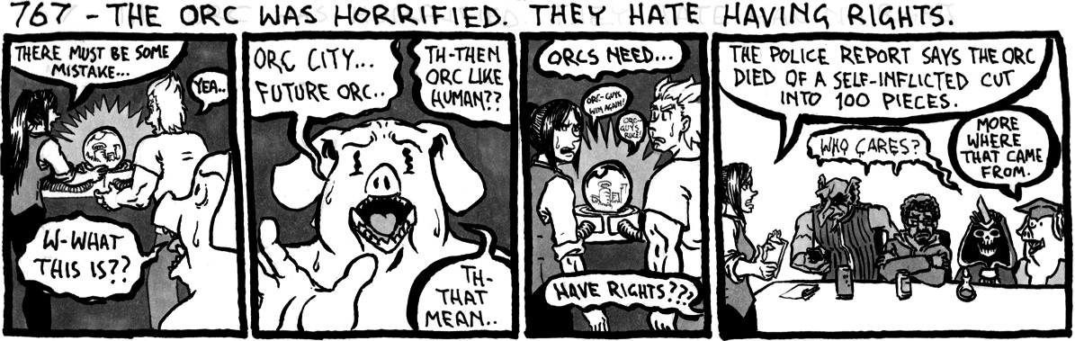 Irritabilitybot's tweet image. 767 - The Orc Was Horrified. They Hate Having Rights.