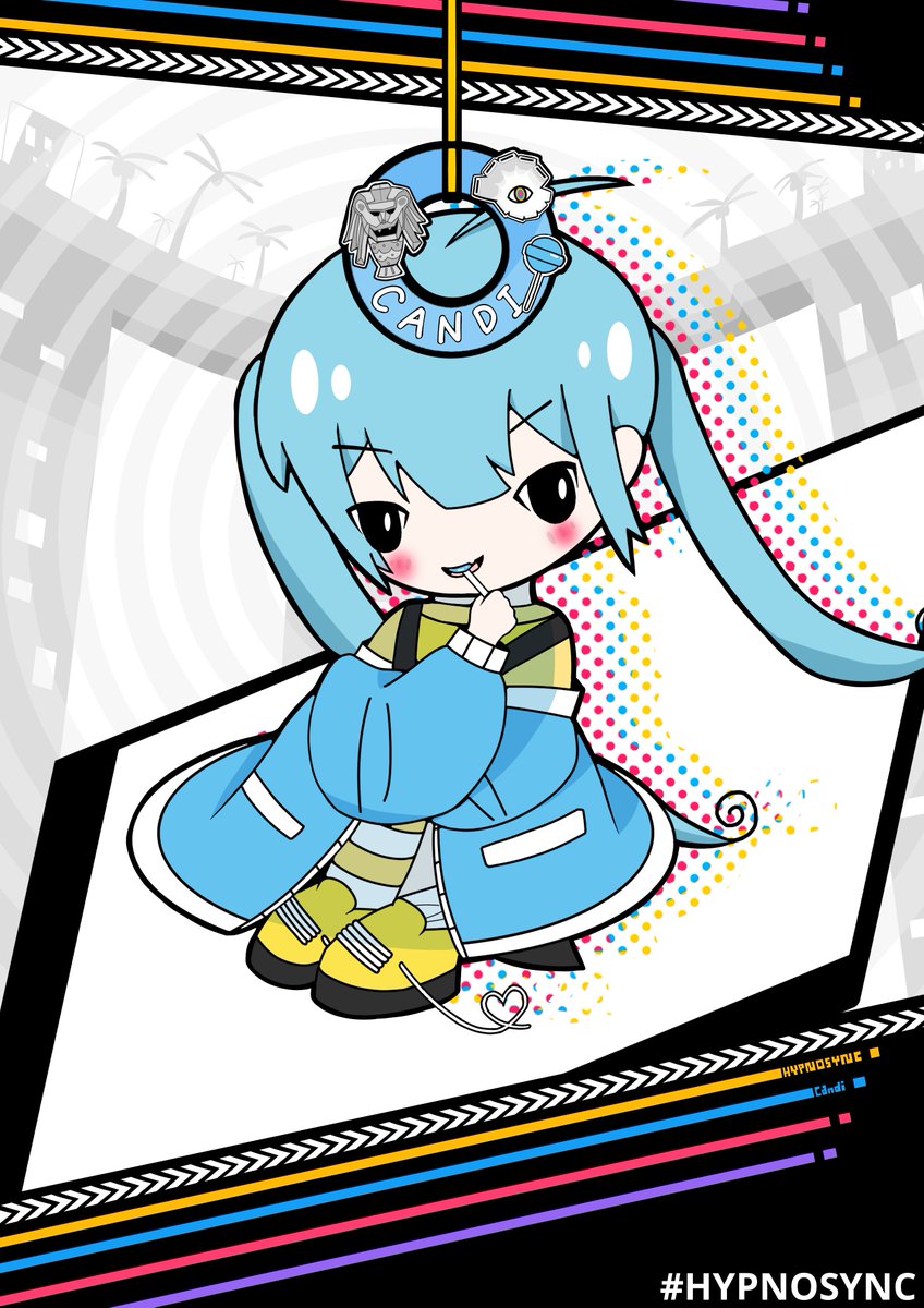 Fuenorochi's tweet photo. Title: Candi in Singapore  
【HYPNOSYNC】という音ゲーが気になったから、その可愛いキャラの1人【Candi】を描いてみました!!
I tried to draw Candi who is one of the cute charactors from a music game HYPNOSYNC, because I was favorite in the game!!

@Hypnosync_Game
#HYPNOSYNC #Candi https://t.co/ylI1US5YSi