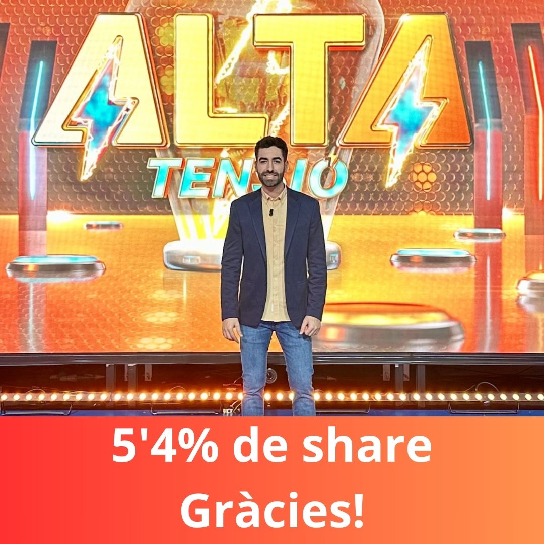 À Punt (@apunt_media) on Twitter photo ⚡ #AltaTensió està d'enhorabona perquè celebrem un nou màxim històric d'audiència amb un 5,4% de share 👏
Gràcies a tots i totes per acompanyar-nos cada vesprada 😍!
Hui, com cada dia de dilluns a divendres a les 16:30 h, més panells i més 💡
🎙️ Amb <a href="/nelo_gomez/">Nelo Gómez</a> ⚡ #AltaTensió està d'enhorabona perquè celebrem un nou màxim històric d'audiència amb un 5,4% de share 👏
Gràcies a tots i totes per acompanyar-nos cada vesprada 😍!
Hui, com cada dia de dilluns a divendres a les 16:30 h, més panells i més 💡
🎙️ Amb <a href="/nelo_gomez/">Nelo Gómez</a>