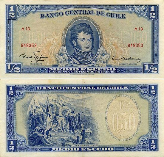 Un 04 de junio de 1536 el conquistador español Diego de Almagro llega al valle de Copiapó 🇨🇱 luego de cruzar la Cordillera de Los Andes 🗻 Su llegada a Chile fue retratada en el billete de 1/2 Escudo (E⁰ 0,50) emitido por el <a href="/bcentralchile/">Banco Central de Chile</a> 🏦 #Numismática