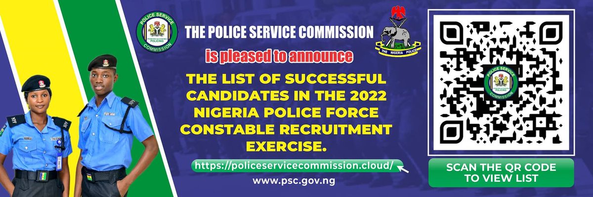 PSC RELEASES LIST OF 10000 SUCCESSFUL CANDIDATES FOR POLICE RECRUITMENT, says merit, gender sensitivity and federal character were guiding principles