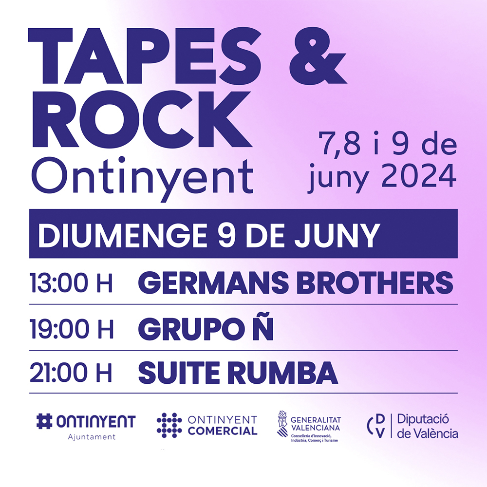 ajOntinyent's tweet photo. La Fira de Tendes, tapes i rock ja està ací!  🎸🥳🍔És el moment de conèixer tots els detalls dels grups que amenitzaran l’espai de tapes. Un cap de setmana intens on la música d’Ontinyent i la comarca serà la protagonista. https://t.co/3h0sVRtUBI