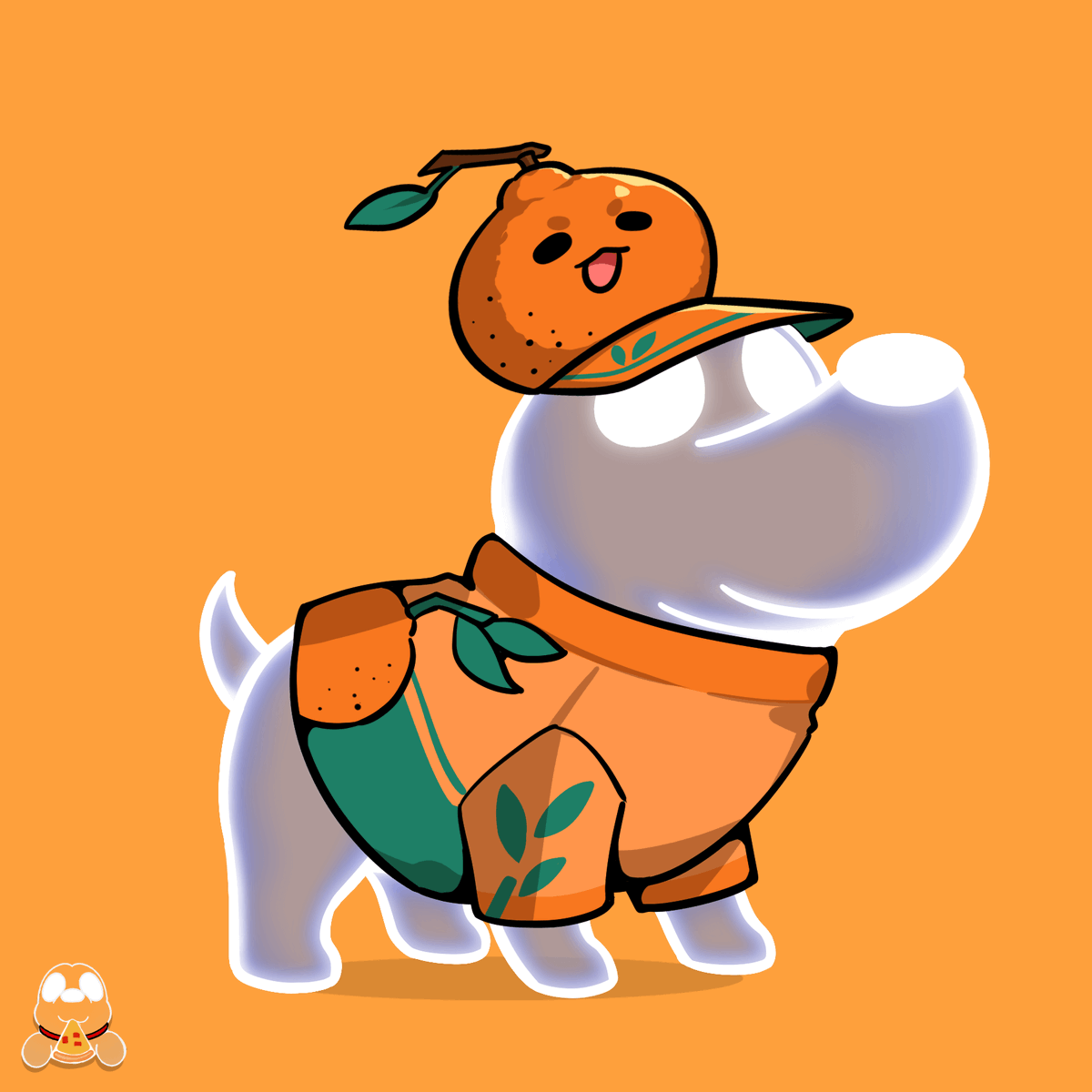 ppgodgo's tweet image. 比特狗今日鉴赏
套装：橙子
编号：bitdogs#9
             cloth#10
             hat#10
#BitDogs #DogToTheMoon