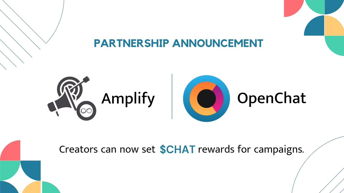 Engage with Amplify campaigns and earn $CHAT rewards! 🎉 We're also using <a href="/OpenChat/">OpenChat ∞</a> as our official support channel—check the link in our bio.

Join the live campaign on Amplify now for a chance to win 100 $CHAT! 💰✨

#ICP  #EngageToEarn #OpenChat #Amplify_ICP