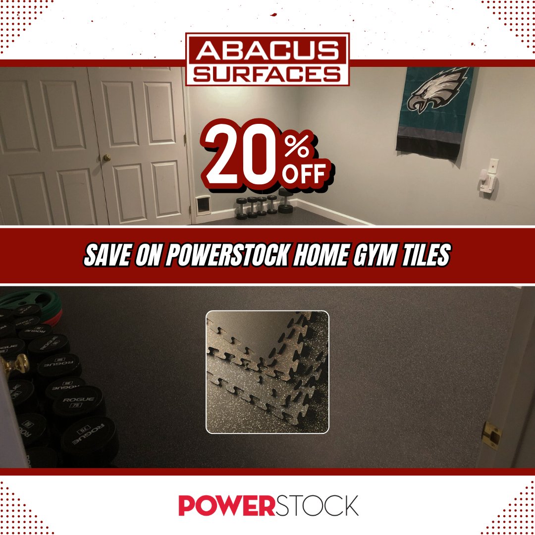 AbacusSurfaces's tweet photo. Classes might be coming to a close, but fitness is a year-round pursuit 💪🔥

Save 20% on up to 10 POWERStock Home Gym tiles with code FitnessScholar20 --> https://t.co/hqru89tlqs

#GymFlooring #WeightRoom #HomeGym https://t.co/tuPxMRtS34