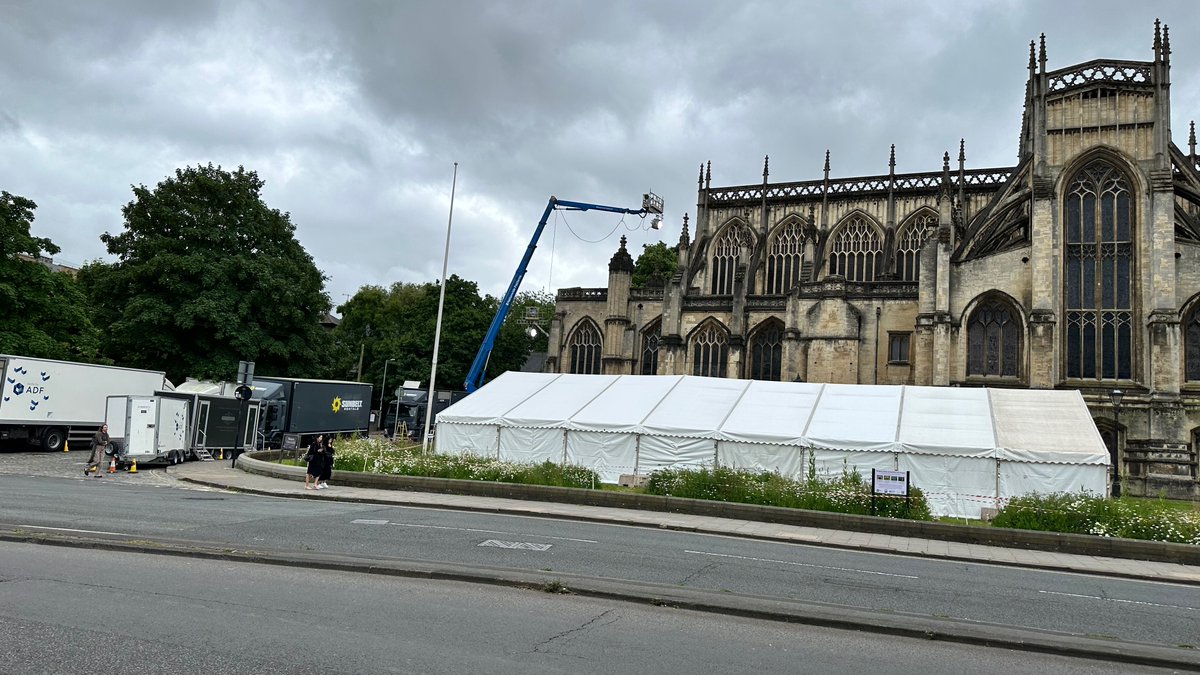 Mammoth Screen filming "The Forsyte Saga" for PBS Masterpiece in St. Mary Redcliffe church.  Tuesday, 4th June, 2024.  #bristol #filming #crewloc