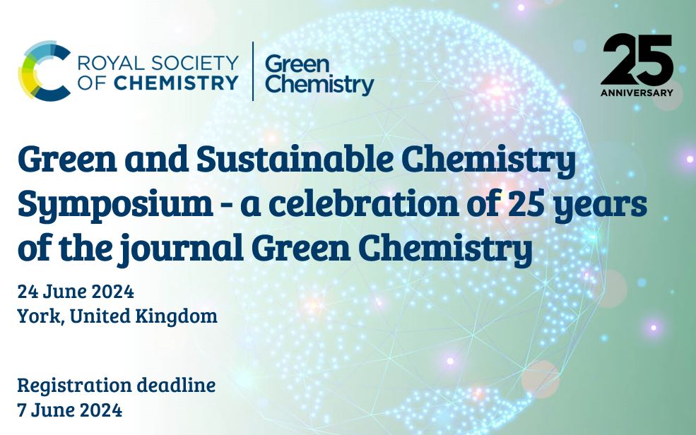 Green Chemistry (@green_rsc) on Twitter photo There is still time to register for the Green and Sustainable Chemistry Symposium🎉
🗓New registration deadline: June 7, 2024
🗓Event: 24 June 2024
🌍University of York
🔗rsc.org/events/detail/…
<a href="/GreenChemYork/">Green Chemistry York</a> <a href="/ChemistryatYork/">Chemistry at York</a> There is still time to register for the Green and Sustainable Chemistry Symposium🎉
🗓New registration deadline: June 7, 2024
🗓Event: 24 June 2024
🌍University of York
🔗rsc.org/events/detail/…
<a href="/GreenChemYork/">Green Chemistry York</a> <a href="/ChemistryatYork/">Chemistry at York</a>
