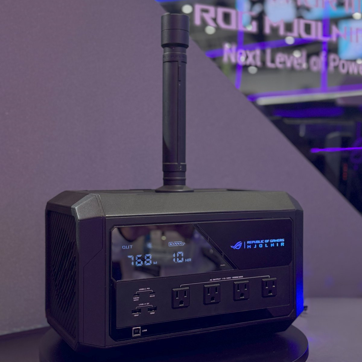 ASUS_ROG's tweet image. ROG Mjolnir—the UPS fit for a gaming god! With power to keep your GeForce RTX 4080 system running for 1 hour, it's like wielding the power of Asgard itself! Its Lithium Iron Phosphate battery tech ensures it's the real deal. Check it out at #Computex2024 and embrace your destiny!