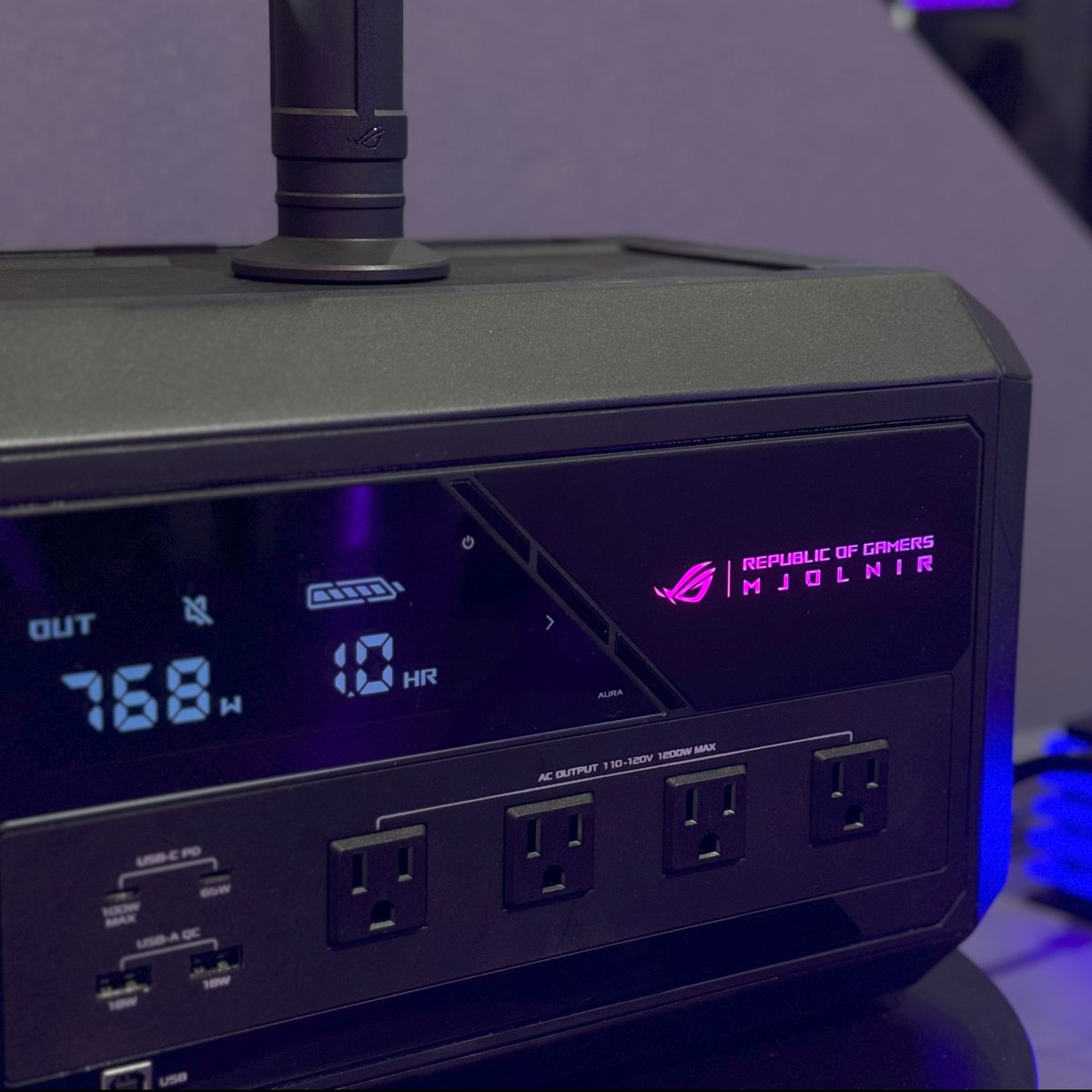 ASUS_ROG's tweet image. ROG Mjolnir—the UPS fit for a gaming god! With power to keep your GeForce RTX 4080 system running for 1 hour, it's like wielding the power of Asgard itself! Its Lithium Iron Phosphate battery tech ensures it's the real deal. Check it out at #Computex2024 and embrace your destiny!