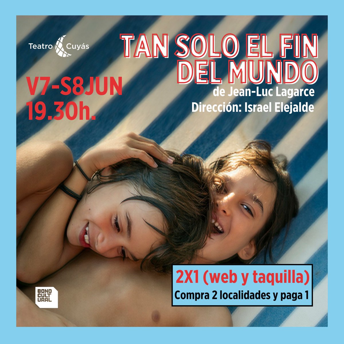 Israel Elejalde dirige este ya clásico de Jean-Luc Lagarce, que llega al Cuyás los días V7 -S8 JUNIO.  Una de las obras más emocionantes y enigmáticas de los últimos 50 años. Una obra cumbre de la literatura contemporánea que retrata como pocas la zozobra de vivir. 
2X1  🔥🔥🔥