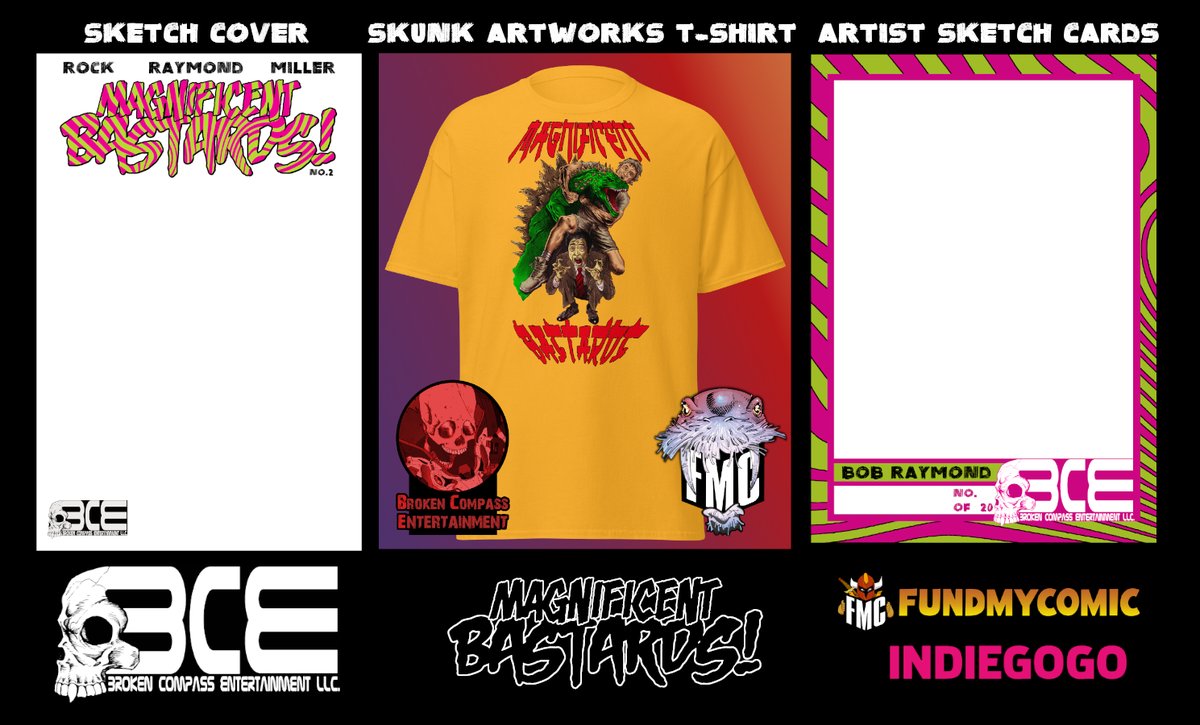 BrokenCompassUS's tweet image. #MAGNIFICENTBASTARDS! 2 is LIVE on @fundmycomic! Grab this action packed 32 page comic for ONLY $14 USD --- with FREE SHIPPING to USA/Canada! 💥💥💥
We also have some great add-ons available, including sketch cards, t-shirts, and sketch cover variants! 
Help make it happen!🐒👇