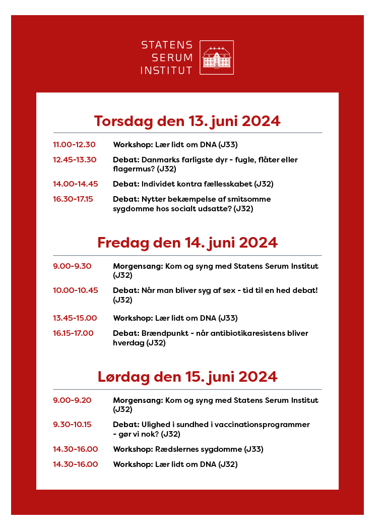 SSI_dk's tweet photo. @SSI_dk deltager igen i år på #Folkemødet ☀
Se vores spændende program her 👇 https://t.co/r5GRIQwY2M