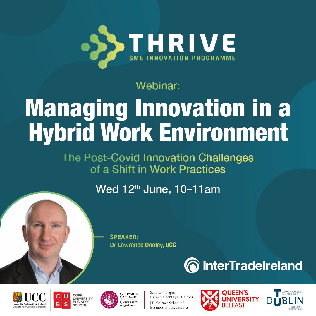 Why not join our FREE webinar to hear about Thrive – SME Innovation Programme,  a new InterTradeIreland initiative in partnership with University College Cork, Queens University Belfast, University of Galway and Technological University Dublin.

Visit👇 
eu1.hubs.ly/H09l1kZ0