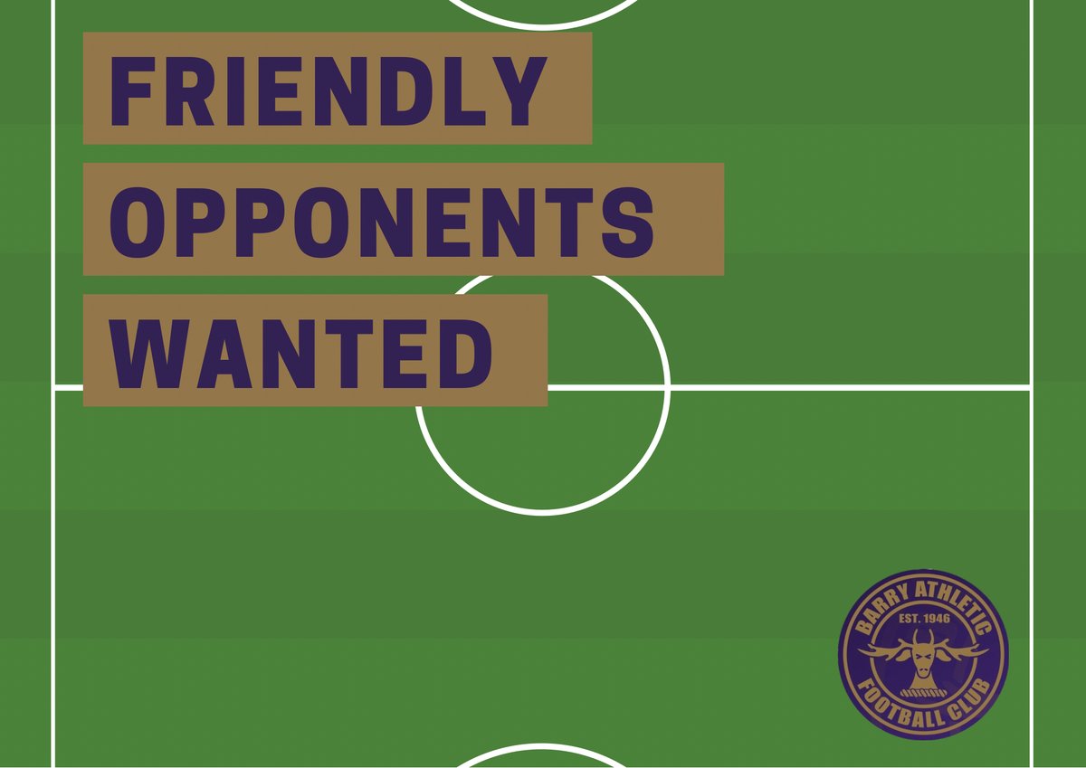 🚨Preseason friendly opponents wanted! 

Looking for fixtures on tbe following dates:

20th July / midweek
27th July for reserves/development 
3rd August / midweek
10th August / midweek

Please DM if interested 👍

#BAFC #UpTheStags #LanYStags 🦌