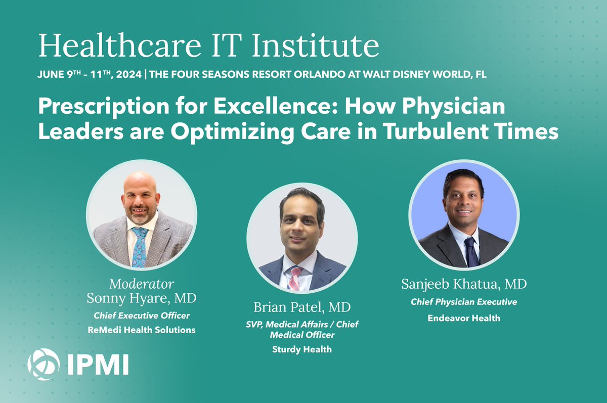 ReMedi Health Solutions (@remedihs) on Twitter photo We're delighted to announce that our CEO, Sonny Hyare, will moderate a distinguished panel at the 2024 Healthcare IT Institute featuring Physician Leaders Brian Patel from <a href="/SturdyMemorial/">Sturdy Health</a> and Sanjeeb Khatua, MD, MBA, MPH from <a href="/EndeavorHlth/">Endeavor Health</a>. We look forward to uncovering valuable We're delighted to announce that our CEO, Sonny Hyare, will moderate a distinguished panel at the 2024 Healthcare IT Institute featuring Physician Leaders Brian Patel from <a href="/SturdyMemorial/">Sturdy Health</a> and Sanjeeb Khatua, MD, MBA, MPH from <a href="/EndeavorHlth/">Endeavor Health</a>. We look forward to uncovering valuable