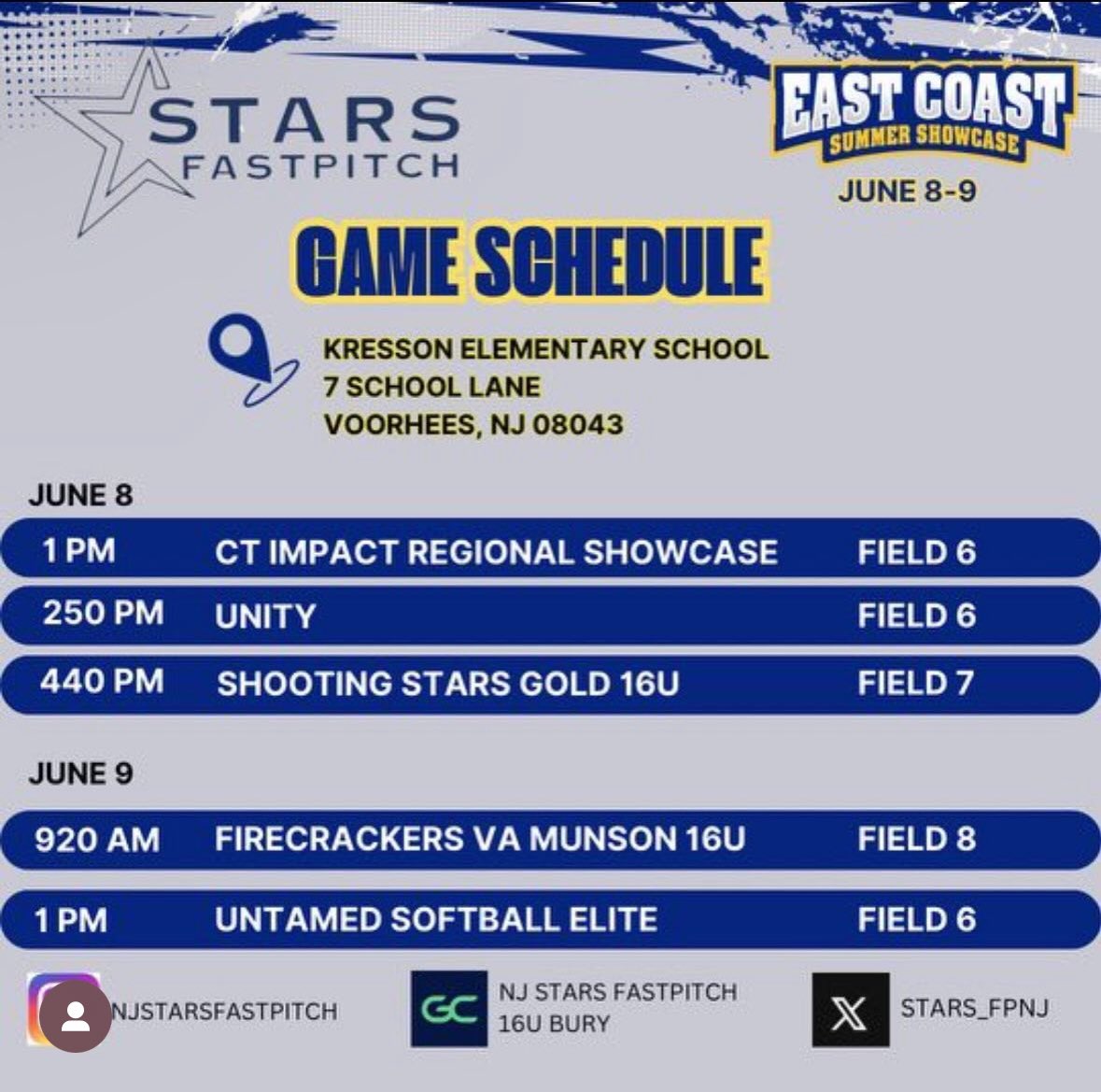 Excited to kick off the summer season @ the East Coast Showcase!! <a href="/stars_FPNJ/">NJStarsFastpitch</a>